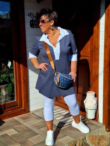 Fashion by Nono 3/4-es leggings, fehér XL méretben