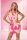 Mirage Vivienne csavart pántos trikóruha, pink-virágmintás