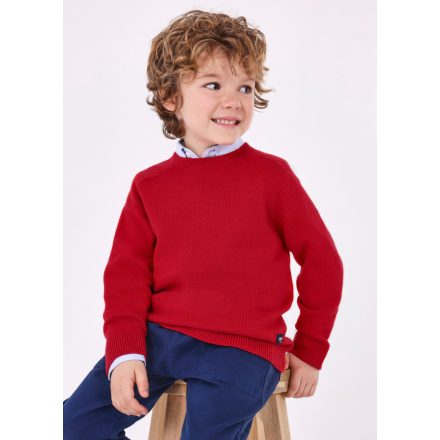 Mayoral mini kisfiú finomkötött pulóver, piros