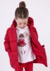 Mayoral mini kislány aprómintás polárral bélelt télikabát, piros