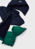 Mayoral mini kisfiú sportos, kapucnis télikabát, zöld-törtfehér-sötétkék