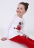 Mayoral mini kislány gyönyörű tüllel díszített felső és plüss nadrág szett, fehér-piros
