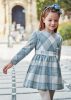 Mayoral mini kislány álomszép kockás alkalmi ruha, világoskék