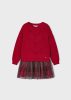 Mayoral mini kislány csodaszép kötött pulóver tüllös szoknyával, piros
