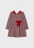 Mayoral mini kislány álomszép kárómintás, masnis alkalmi ruha, piros