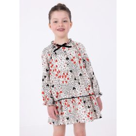   Mayoral mini kislány gyönyörű szívecske mintás finoman csillogó masnis ruha