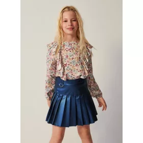   Mayoral junior lány műbőr pliszírozott szoknya, sötétkék 152