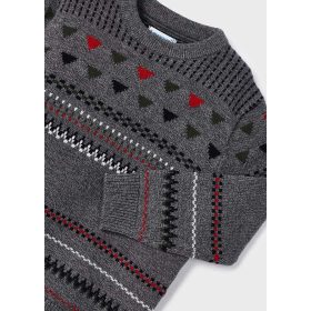   Mayoral mini kisfiú aprómintás kötött puha pulóver, szürke