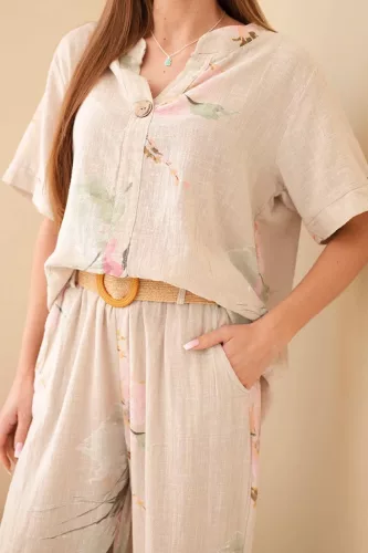 Bloom könnyed szett övvel, bézs