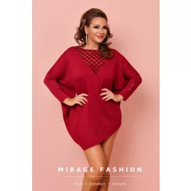 Mirage Debóra pamut csipke betétes bő tunika, csokibarna
