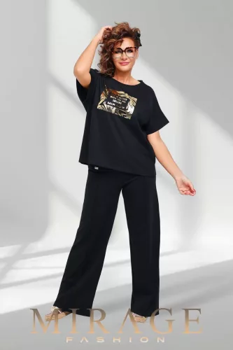 Mirage Polixénia szabadidő szett, élvarrott, fekete