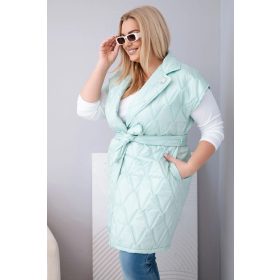 Spring steppelt mellény övvel, light menta