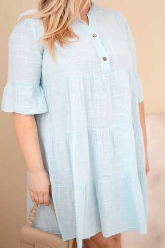 Sweet Summer fodros pamut ruha, kék