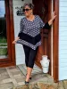 Fashion by Nono Viktória felső, fekete-fehér pöttyös 5XL méretben
