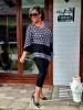 Fashion by Nono Viktória felső, fekete-fehér pöttyös 5XL méretben