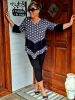 Fashion by Nono Viktória felső, fekete-fehér pöttyös 5XL méretben