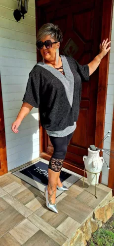 Fashion by Nono csipkés aljú 3/4-es leggings, fekete L méretben