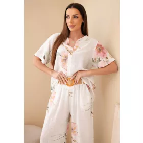 Bloom könnyed szett övvel, fehér