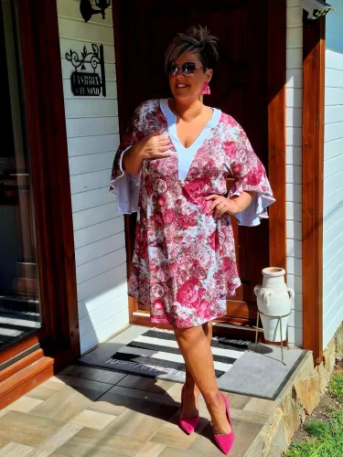 Fashion by Nono Gigi ruha, virágmintás 2XL méretben