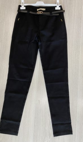 Cloé elegáns nadrág övvel, fekete XL méretben