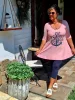 Fashion by Nono Elli felső, púder- horgony mintás L méretben 