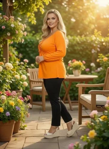 Fashion by Nono Tekla tunika/felső, narancs L méretben