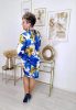 Fashion by Nono Peru ruha, kék virágmintás 4XL