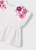 Mayoral kislány hímzett virágmintás gyönyörű felső, fehér 104