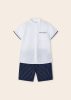 Mayoral kisfiú 2 darabos elegáns ing és rövidnadrág szett, fehér-sötétkék 104