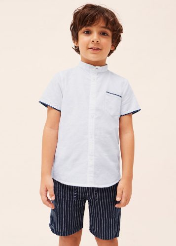 Mayoral kisfiú 2 darabos elegáns ing és rövidnadrág szett, fehér-sötétkék 134
