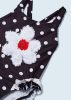 Mayoral kislány virágmintás-fodros fürdőruha, fekete-pöttyös 116