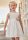 Mayoral kislány álomszép lenvászon alkalmi ruha virágdíszítéses övvel, törtfehér 110