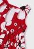 Mayoral kislány csodaszép virágmintás ruha, piros 116