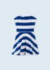 Mayoral kislány csíkos-masnis ruha, fehér-kék 116 cm