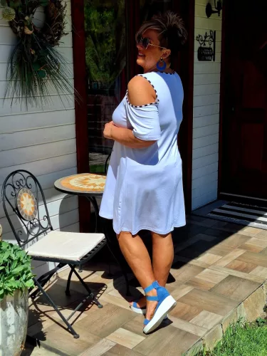 Fashion by Nono Bella ruha matróz mintával, fehér XL méretben Előrendelhető, érkezése 05.19.