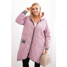 Sporty steppelt átmeneti kabát, sötét pink