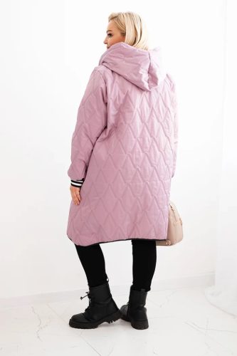 Sporty steppelt átmeneti kabát, sötét pink