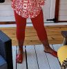 Fashion by Nono 3/4-es leggings, piros 5XL