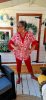 Fashion by Nono 3/4-es leggings, piros 5XL