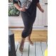 Fashion by Nono hosszú szoknya, fekete 3XL méretben