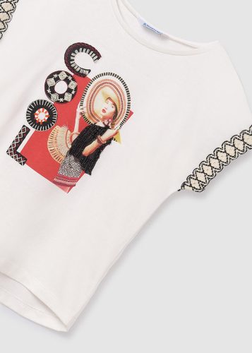 Mayoral lány kétrészes felső és leggings szett, fekete-fehér