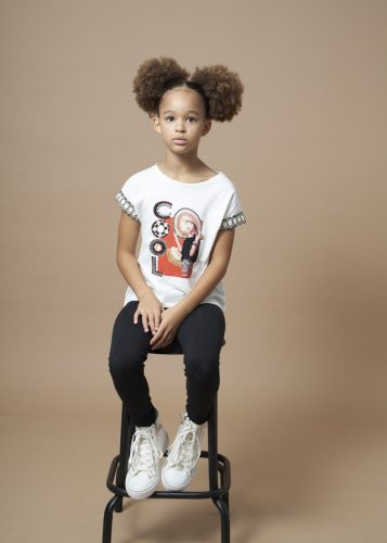 Mayoral lány kétrészes felső és leggings szett, fekete-fehér