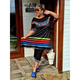   Fashion by Nono Villő szett (tunika+leggings), fekete L méretben