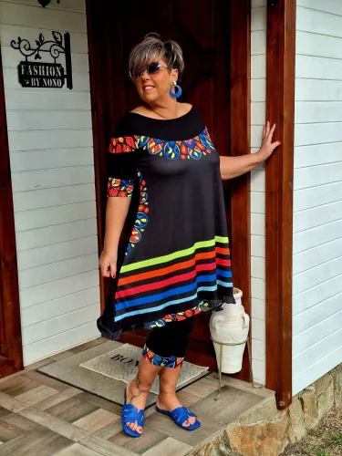 Fashion by Nono Villő szett (tunika+leggings), fekete L méretben