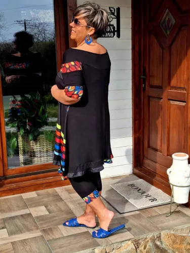 Fashion by Nono Villő szett (tunika+leggings), fekete L méretben