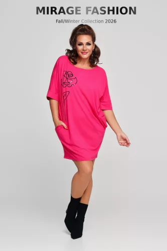 Mirage Belami zsebes bő tunika, pink