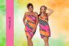 Mirage Banglades ruha, fekete-narancs-pink csíkos