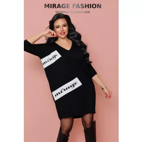 Mirage Napsugár betétes nyomott pamut tunika, fekete