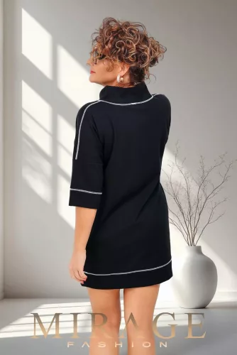 Mirage Szaby díszvarrásos ruha, fekete