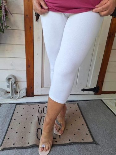 Fashion by Nono 3/4-es leggings, fehér 5XL méretben
